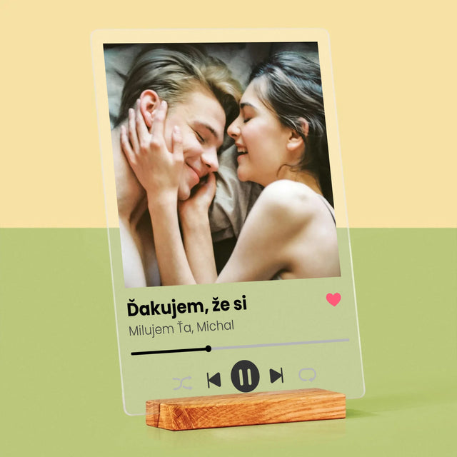 Fotografia A Podpis: Spotify Pre Priateľku - Tlač Na Akrylové Sklo