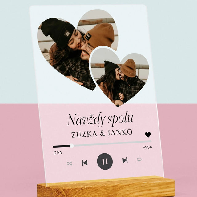 Fotokoláž: Spotify Srdcia - Tlač Na Akrylové Sklo