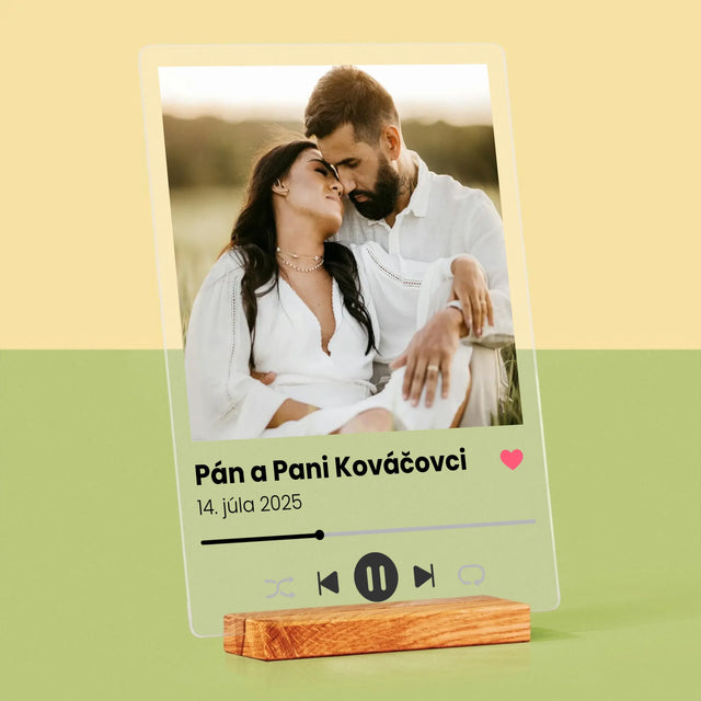 Fotografia A Podpis: Spotify Pre Mladomanželov - Tlač Na Akrylové Sklo
