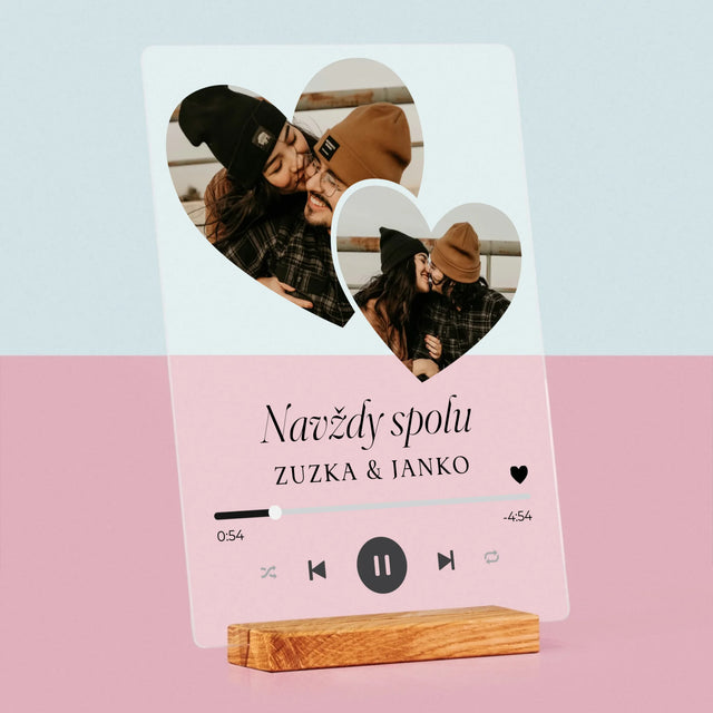 Fotokoláž: Spotify Srdcia - Tlač Na Akrylové Sklo