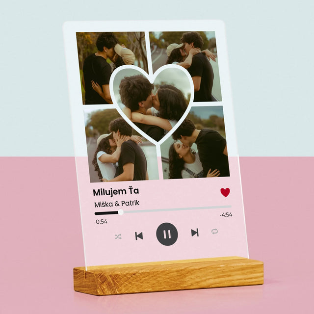 Fotokoláž: Spotify Fotografie Srdce - Tlač Na Akrylové Sklo
