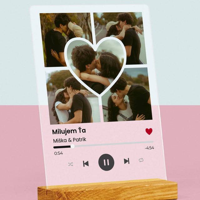 Fotokoláž: Spotify Fotografie Srdce - Tlač Na Akrylové Sklo