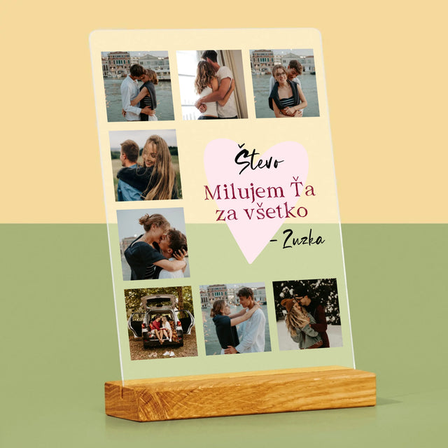 Fotokoláž: Milujem Ťa Za Všetko - Tlač Na Akrylové Sklo