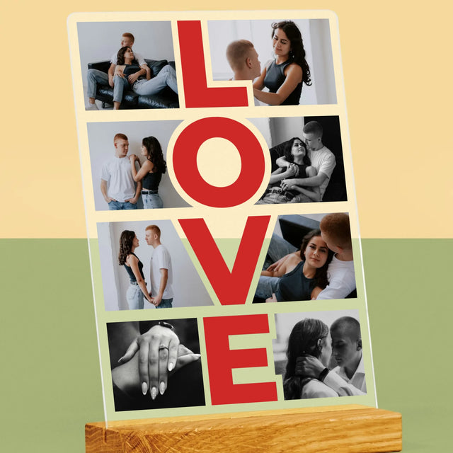 Fotokoláž: Slovo Love - Tlač Na Akrylové Sklo