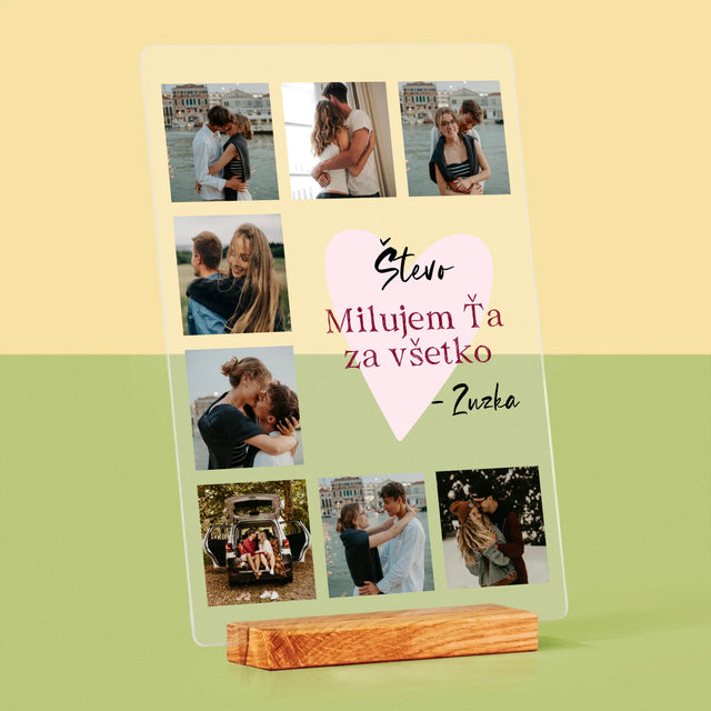 Fotokoláž: Milujem Ťa Za Všetko - Tlač Na Akrylové Sklo