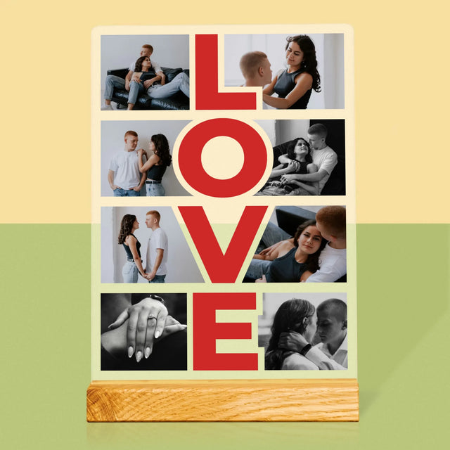 Fotokoláž: Slovo Love - Tlač Na Akrylové Sklo