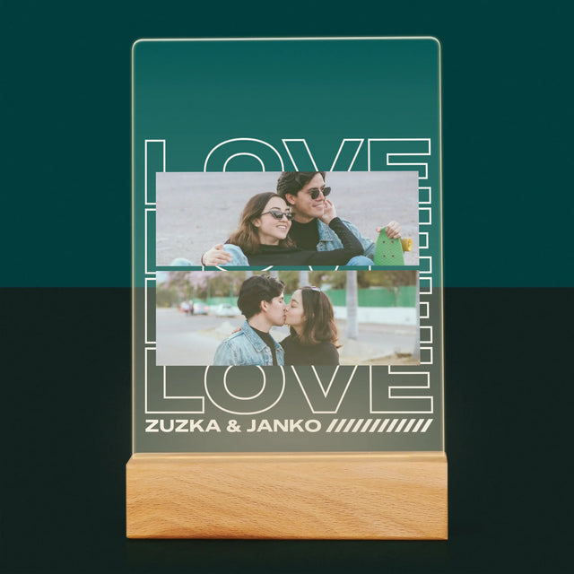 Fotokoláž: S Nápisom Love - Tlač Na Akrylové Sklo