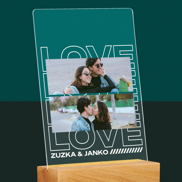 Fotokoláž: S Nápisom Love - Tlač Na Akrylové Sklo