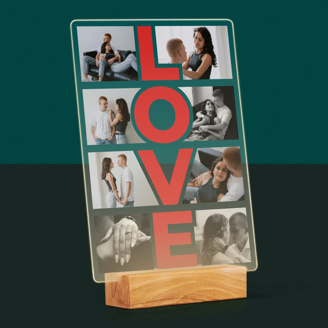 Fotokoláž: Slovo Love - Tlač Na Akrylové Sklo