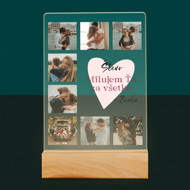 Fotokoláž: Milujem Ťa Za Všetko - Tlač Na Akrylové Sklo
