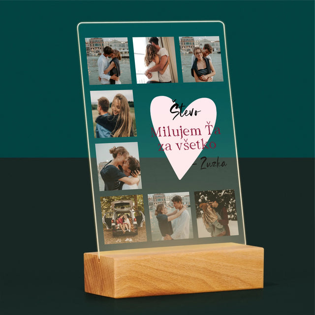 Fotokoláž: Milujem Ťa Za Všetko - Tlač Na Akrylové Sklo