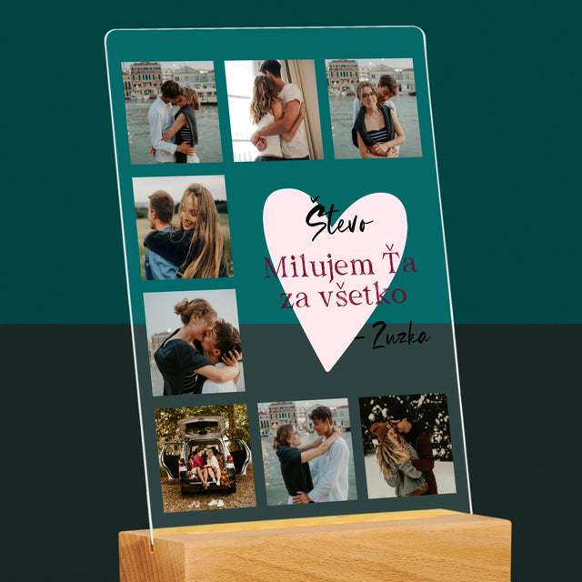 Fotokoláž: Milujem Ťa Za Všetko - Tlač Na Akrylové Sklo