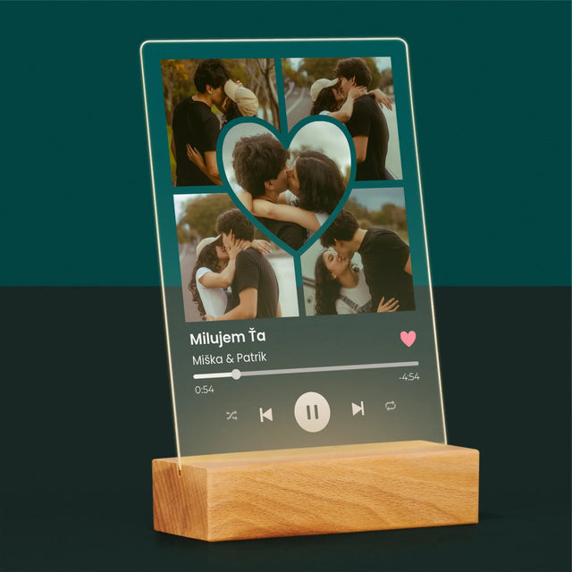 Fotokoláž: Spotify Fotografie Srdce - Tlač Na Akrylové Sklo