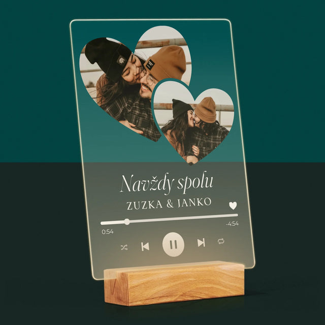 Fotokoláž: Spotify Srdcia - Tlač Na Akrylové Sklo