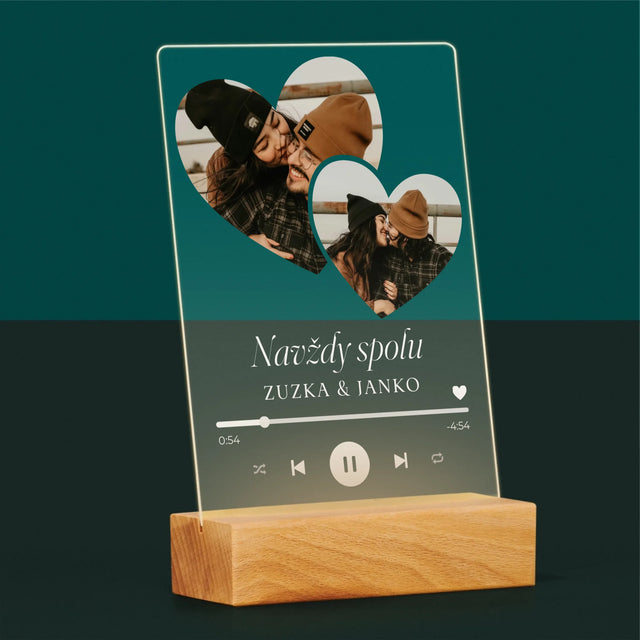 Fotokoláž: Spotify Srdcia - Tlač Na Akrylové Sklo