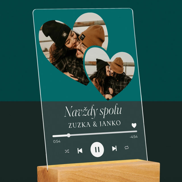 Fotokoláž: Spotify Srdcia - Tlač Na Akrylové Sklo