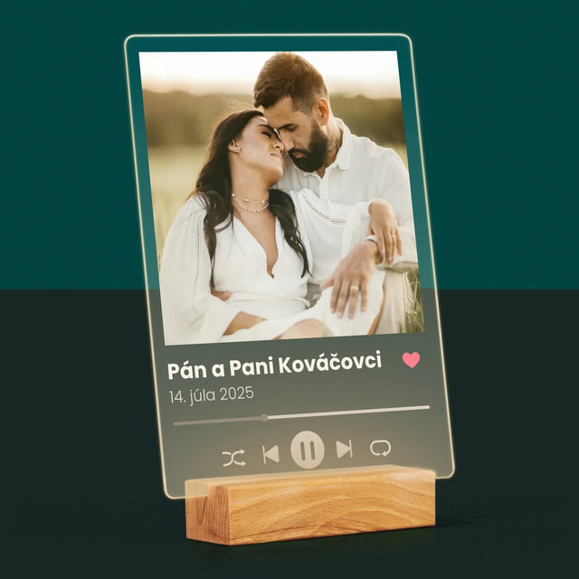 Fotografia A Podpis: Spotify Pre Mladomanželov - Tlač Na Akrylové Sklo