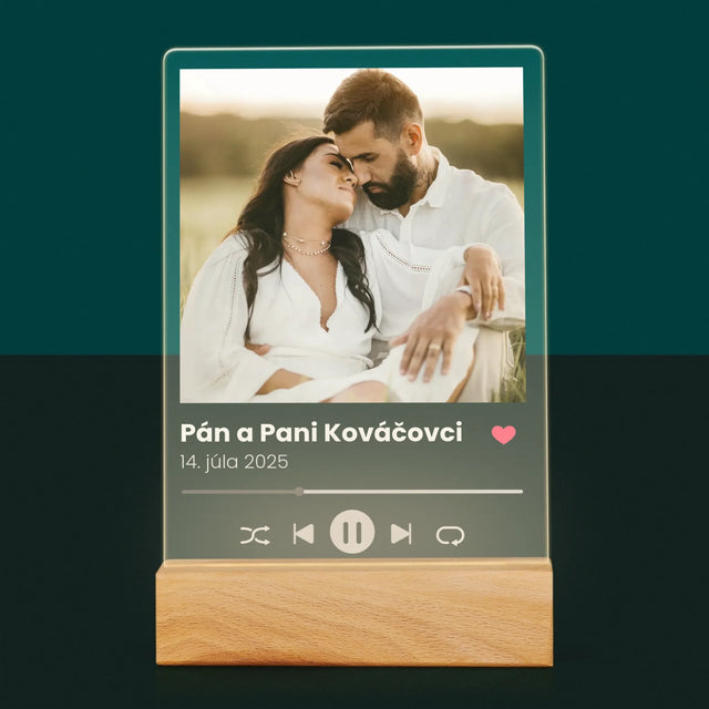 Fotografia A Podpis: Spotify Pre Mladomanželov - Tlač Na Akrylové Sklo