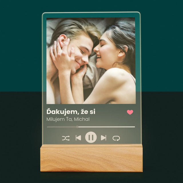 Fotografia A Podpis: Spotify Pre Priateľku - Tlač Na Akrylové Sklo