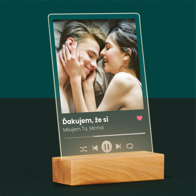 Fotografia A Podpis: Spotify Pre Priateľku - Tlač Na Akrylové Sklo