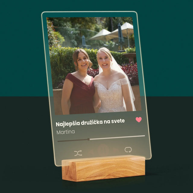 Fotografia A Podpis: Spotify Pre Družičku - Tlač Na Akrylové Sklo