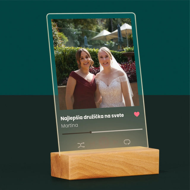 Fotografia A Podpis: Spotify Pre Družičku - Tlač Na Akrylové Sklo