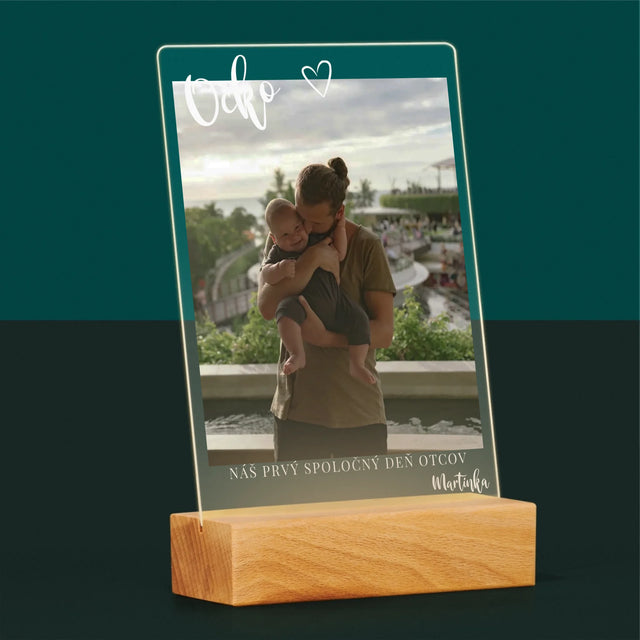 Fotografia A Podpis: Prvý Deň Ocka - Tlač Na Akrylové Sklo