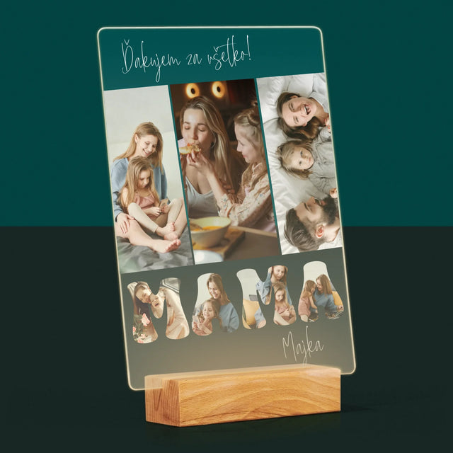 Fotokoláž: Mami, Ďakujem Ti Za Všetko - Tlač Na Akrylové Sklo