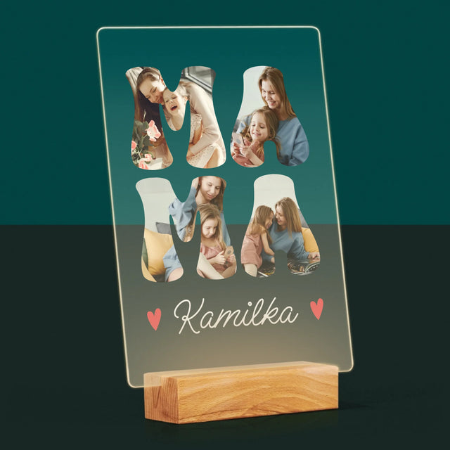 Slovo Z Fotografií: Mama Meno - Tlač Na Akrylové Sklo
