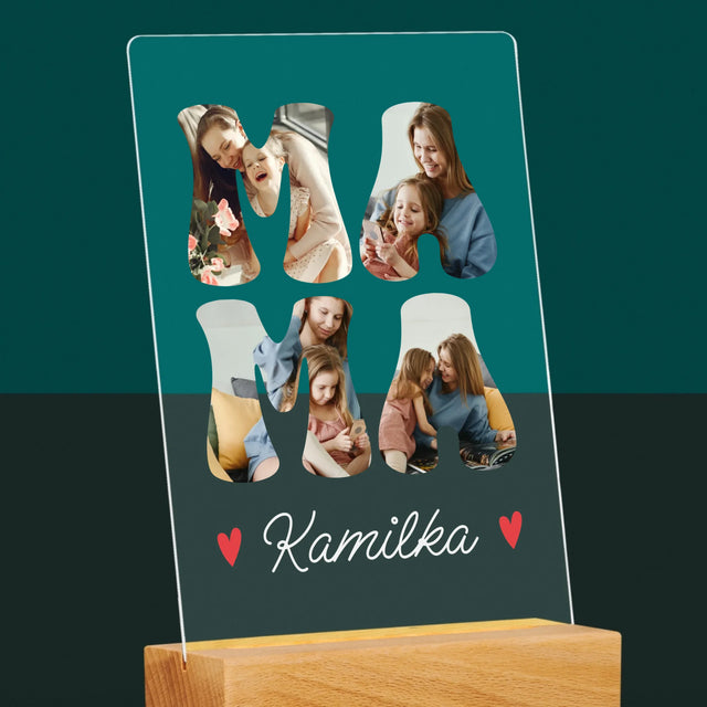Slovo Z Fotografií: Mama Meno - Tlač Na Akrylové Sklo