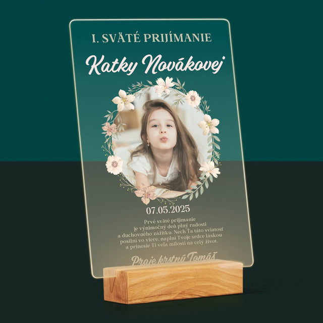 Fotografia A Podpis: Prvé Sväté Prijímanie Kvety - Tlač Na Akrylové Sklo