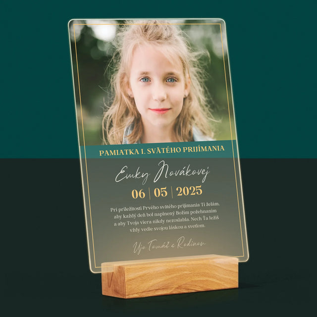 Fotografia A Podpis: Priania Pri Príležitosti Prvého Svätého Prijímania - Tlač Na Akrylové Sklo