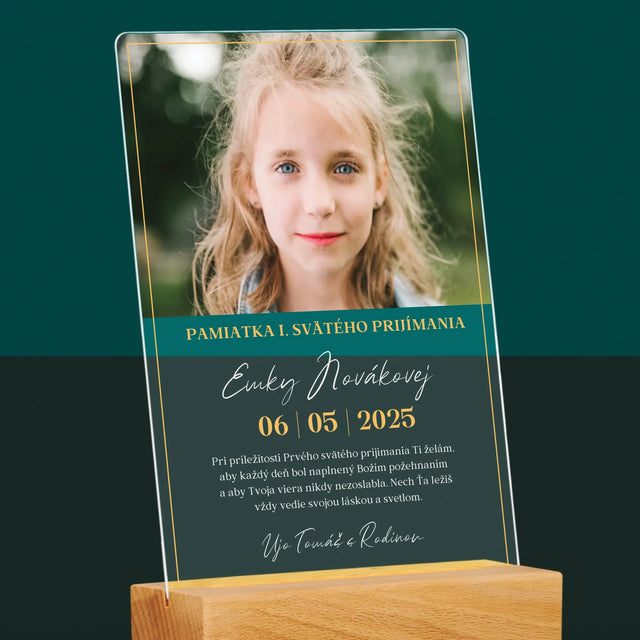 Fotografia A Podpis: Priania Pri Príležitosti Prvého Svätého Prijímania - Tlač Na Akrylové Sklo