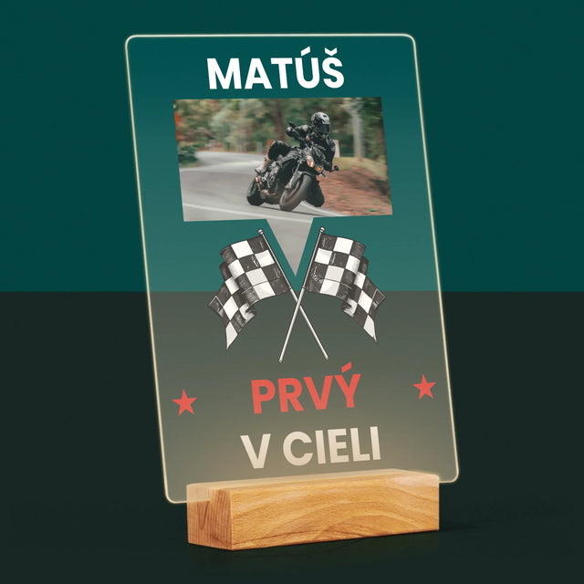 Fotografia A Podpis: Prvý V Cieli - Tlač Na Akrylové Sklo