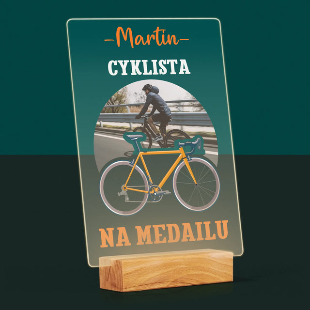 Fotografia A Podpis: Cyklista Na Medailu - Tlač Na Akrylové Sklo