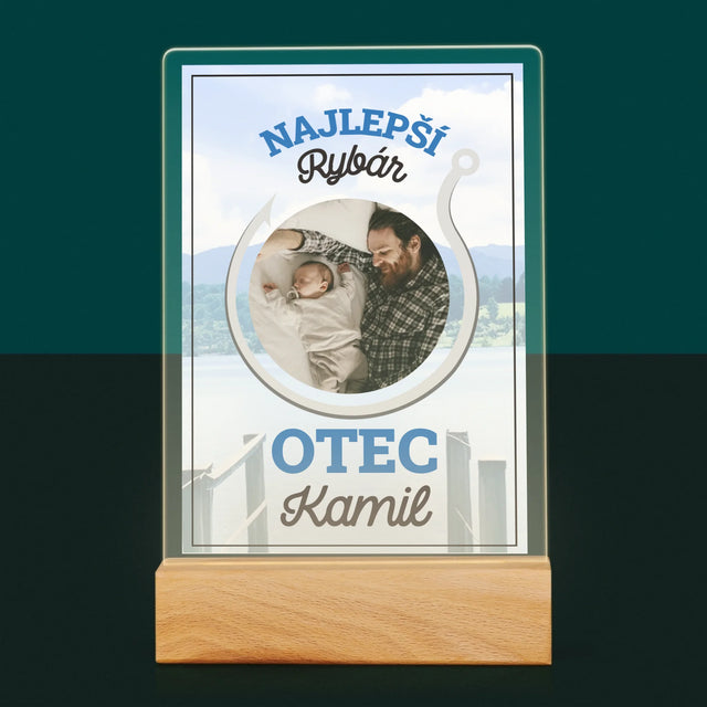 Fotografia A Podpis: Najlepší Rybár Otec - Tlač Na Akrylové Sklo