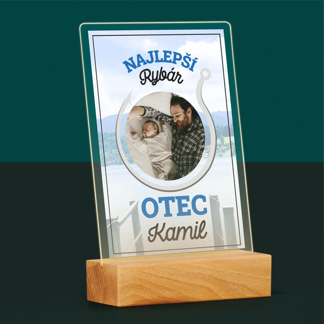 Fotografia A Podpis: Najlepší Rybár Otec - Tlač Na Akrylové Sklo