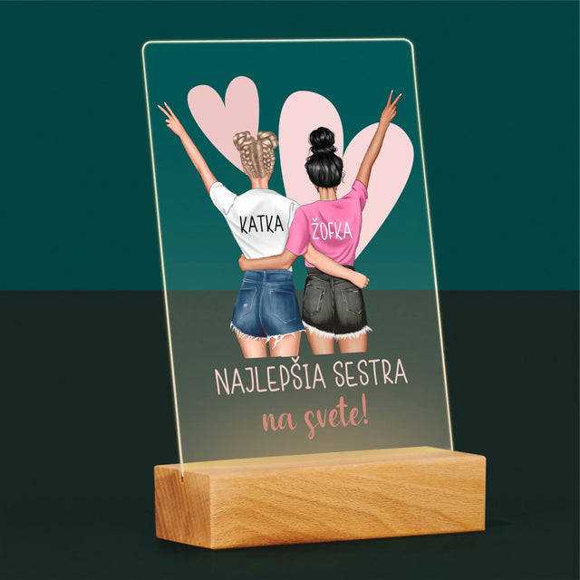 Tvorenie Postavy: Najlepšia Sestra Na Svete - Tlač Na Akrylové Sklo (Vertikálne)