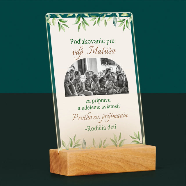 Fotografia A Podpis: Poďakovanie Božiemu Služobníkovi - Tlač Na Akrylové Sklo (Vertikálne)