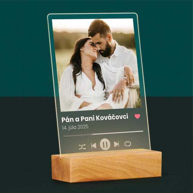 Fotografia A Podpis: Spotify Pre Mladomanželov - Tlač Na Akrylové Sklo