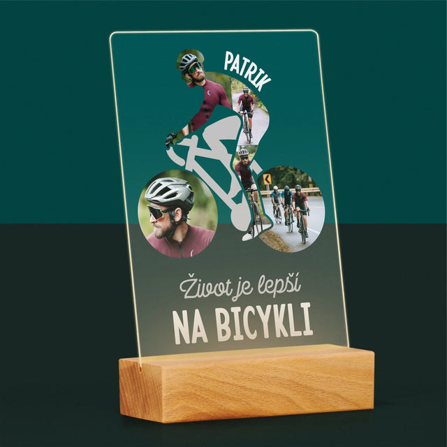 Tvar Z Fotografií: Život Je Lepší Na Bicykli - Tlač Na Akrylové Sklo