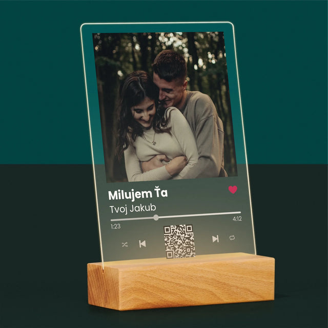 Fotografia A Podpis: Spotify S Qr Kódom - Tlač Na Akrylové Sklo
