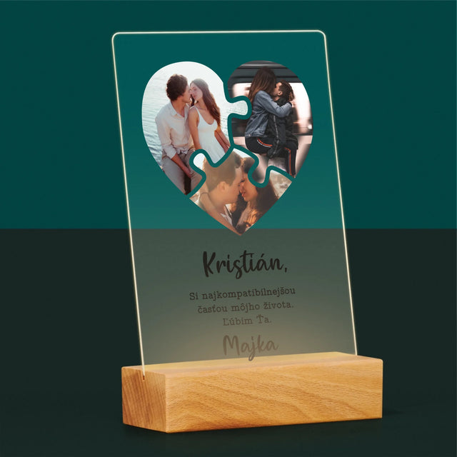 Fotokoláž: Valentínske Puzzle - Tlač Na Akrylové Sklo