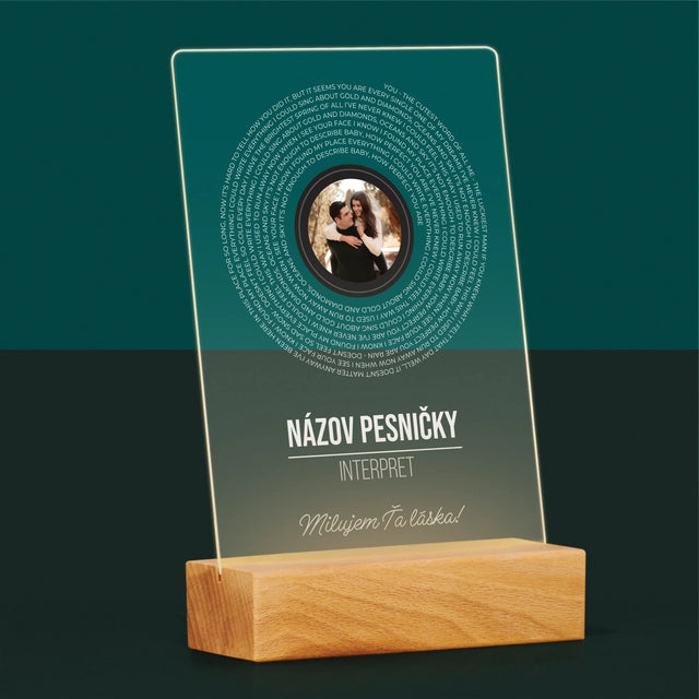 Fotografia A Podpis: Text Piesničky Na Cd-Čku - Tlač Na Akrylové Sklo