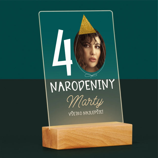 Fotografia A Podpis: 40. Narodeniny Čiapka - Tlač Na Akrylové Sklo