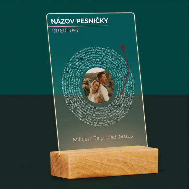 Fotografia A Podpis: Naša Pesnička Vinylová Platňa - Tlač Na Akrylové Sklo