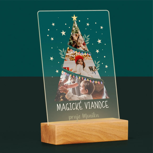 Fotokoláž: Magické Vianoce Stromček - Tlač Na Akrylové Sklo