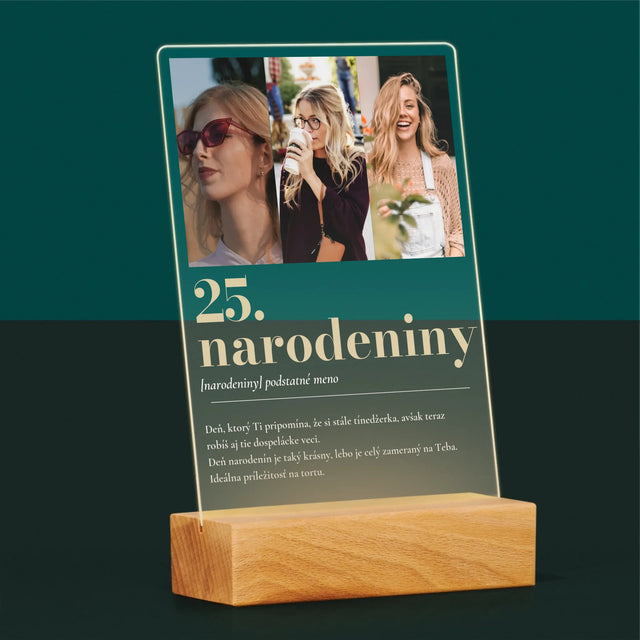 Fotokoláž: 25. Narodeniny Definícia - Tlač Na Akrylové Sklo