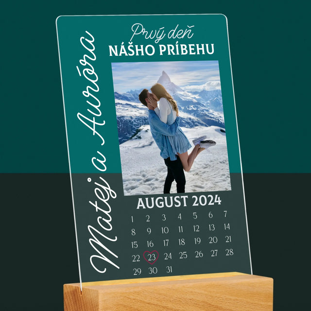 Fotografia A Podpis: Prvý Deň Nášho Príbehu - Tlač Na Akrylové Sklo (Vertikálne)