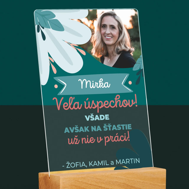 Fotografia A Podpis: Úspechy, Ale Nie V Práci - Tlač Na Akrylové Sklo (Vertikálne)